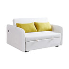 Grey / White / Black Convertible Sofa Bed with USB Port, Seats 2