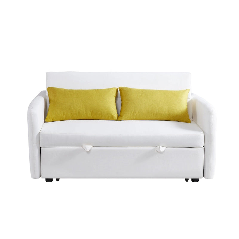 Grey / White / Black Convertible Sofa Bed with USB Port, Seats 2