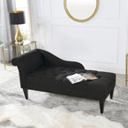 Jet Black / Beige / White / Blue / Yellow / Brown Tufted Rolled-Arm Chaise Lounge, Single