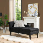 Jet Black / Beige / White / Blue / Yellow / Brown Tufted Rolled-Arm Chaise Lounge, Single