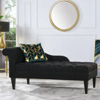 Jet Black / Beige / White / Blue / Yellow / Brown Tufted Rolled-Arm Chaise Lounge, Single
