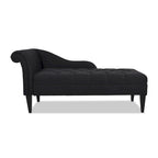 Jet Black / Beige / White / Blue / Yellow / Brown Tufted Rolled-Arm Chaise Lounge, Single