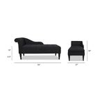 Jet Black / Beige / White / Blue / Yellow / Brown Tufted Rolled-Arm Chaise Lounge, Single