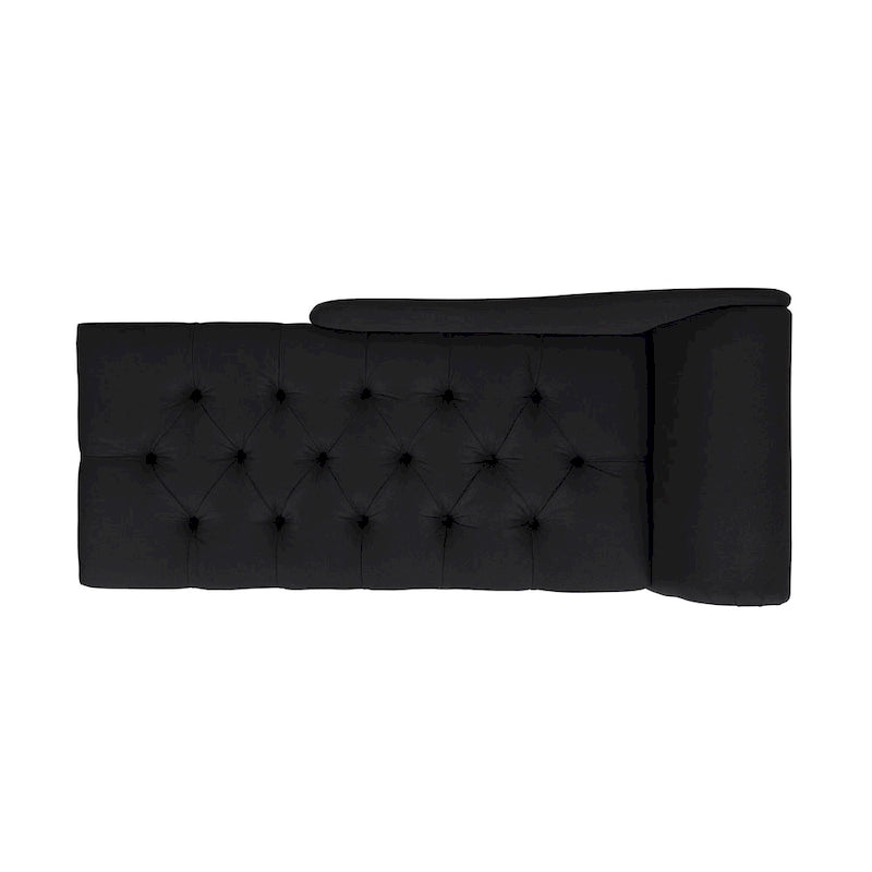 Jet Black / Beige / White / Blue / Yellow / Brown Tufted Rolled-Arm Chaise Lounge, Single