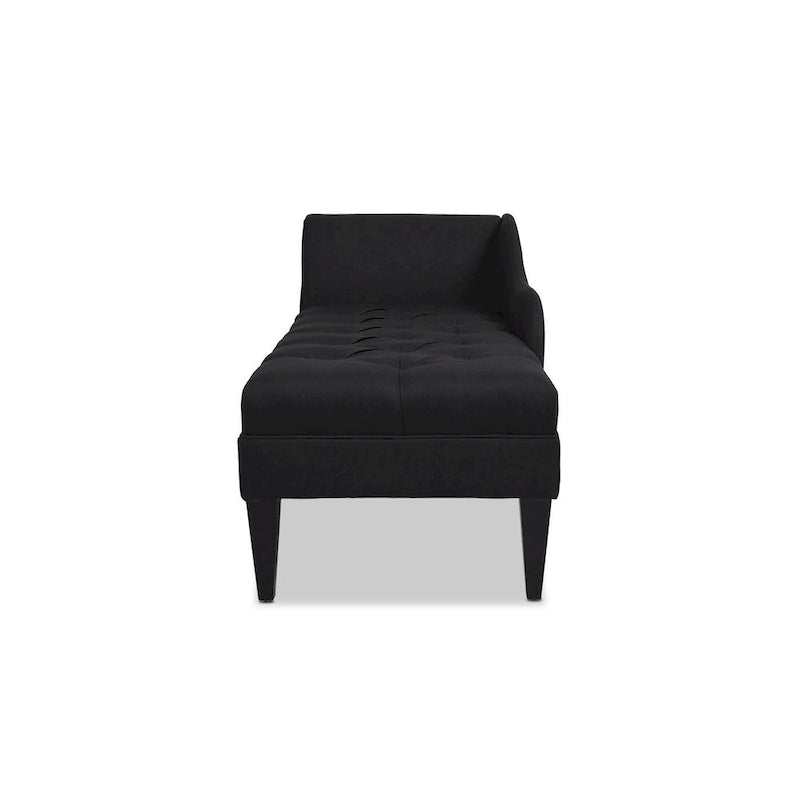 Jet Black / Beige / White / Blue / Yellow / Brown Tufted Rolled-Arm Chaise Lounge, Single