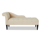 Jet Black / Beige / White / Blue / Yellow / Brown Tufted Rolled-Arm Chaise Lounge, Single