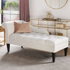 Jet Black / Beige / White / Blue / Yellow / Brown Tufted Rolled-Arm Chaise Lounge, Single