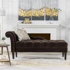 Jet Black / Beige / White / Blue / Yellow / Brown Tufted Rolled-Arm Chaise Lounge, Single