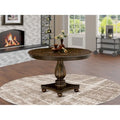 Distressed Jacobean / Antique Walnut Round Pedestal Dining Table, Seats up to 6