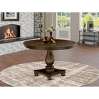  Ferris Modern Dining Table - a Round Kitchen Table Top with Pedestal Base, 48x48 Inch, (Finish Options)