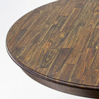 Distressed Jacobean / Antique Walnut Round Pedestal Dining Table, Seats up to 6