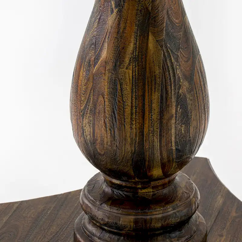 Distressed Jacobean / Antique Walnut Round Pedestal Dining Table, Seats up to 6