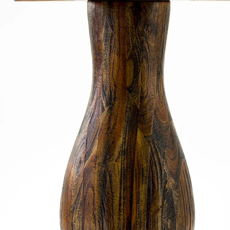 Distressed Jacobean / Antique Walnut Round Pedestal Dining Table, Seats up to 6