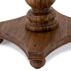 Distressed Jacobean / Antique Walnut Round Pedestal Dining Table, Seats up to 6