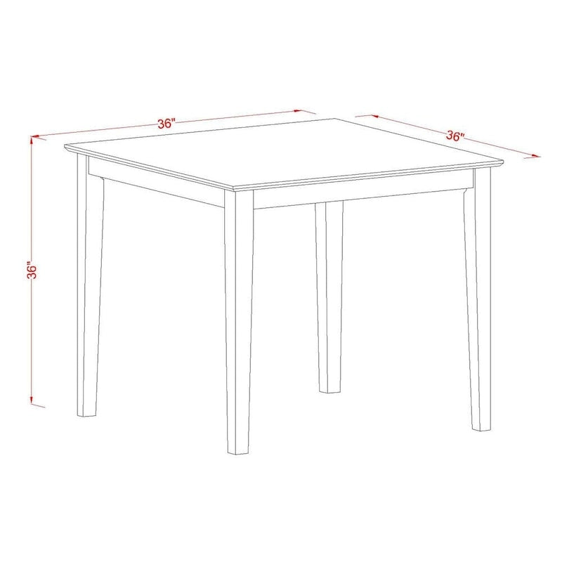 Mahogany / White Square Bar-Height Dining Table, Seats 2