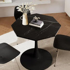Porcelain White / Marble White / Marble Black 31.5" Octagonal Dining Table – Seats 2