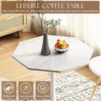 Porcelain White / Marble White / Marble Black 31.5" Octagonal Dining Table – Seats 2