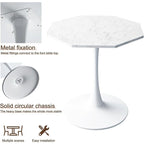 Porcelain White / Marble White / Marble Black 31.5" Octagonal Dining Table – Seats 2