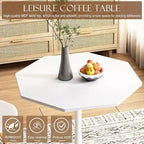Porcelain White / Marble White / Marble Black 31.5" Octagonal Dining Table – Seats 2