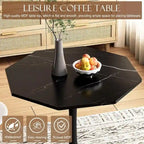 Porcelain White / Marble White / Marble Black 31.5" Octagonal Dining Table – Seats 2