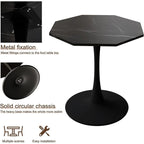Porcelain White / Marble White / Marble Black 31.5" Octagonal Dining Table – Seats 2