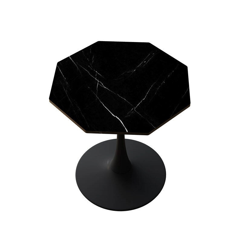 Porcelain White / Marble White / Marble Black 31.5" Octagonal Dining Table – Seats 2