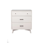 Acorn / White Mid-Century Modern 3-Drawer Small Chest