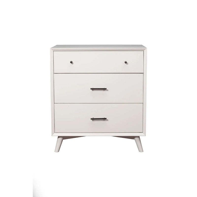 Acorn / White Mid-Century Modern 3-Drawer Small Chest