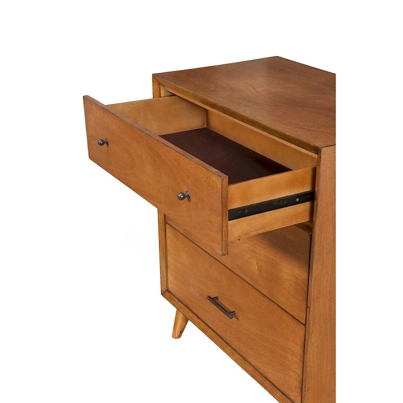 Acorn / White Mid-Century Modern 3-Drawer Small Chest