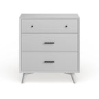 Acorn / White Mid-Century Modern 3-Drawer Small Chest
