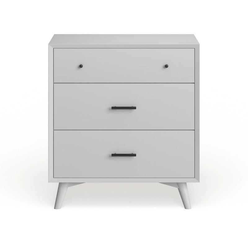 Acorn / White Mid-Century Modern 3-Drawer Small Chest