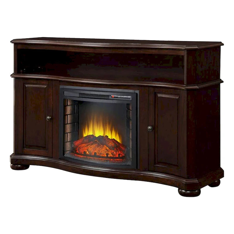 Merlot 54" TV Stand with Electric Fireplace, Single