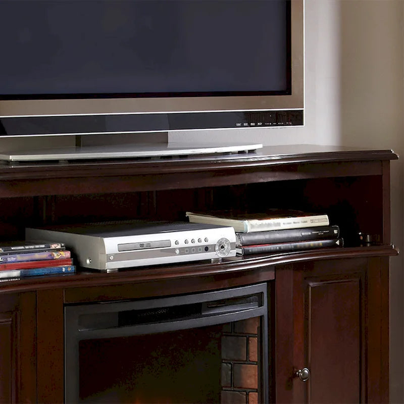 Merlot 54" TV Stand with Electric Fireplace, Single