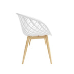 White & Natural Curved Bench – 2–3 Person