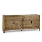 Natural / Light Brown 4-Door Oak Buffet Sideboard, 80"W × 22"D × 33"H, Single