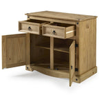 Gray Wash / Antique Brown Pine Wood Buffet Sideboard, 1-Person Assembly