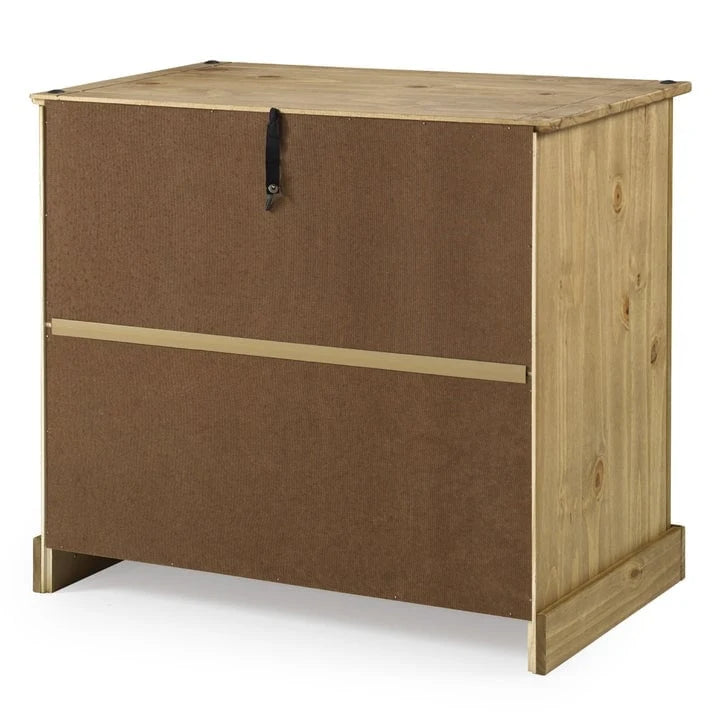 Gray Wash / Antique Brown Pine Wood Buffet Sideboard, 1-Person Assembly