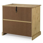 Gray Wash / Antique Brown Pine Wood Buffet Sideboard, 1-Person Assembly