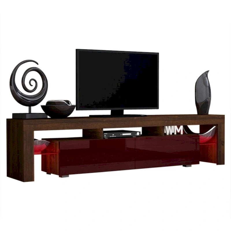 Multi-Color 79" Modern TV Stand with LED Lights – Single