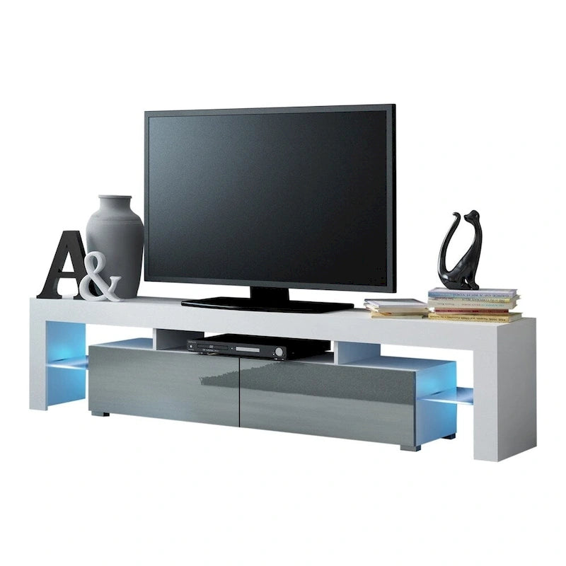 Multi-Color 79" Modern TV Stand with LED Lights – Single