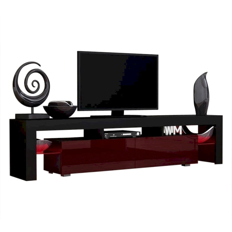Multi-Color 79" Modern TV Stand with LED Lights – Single