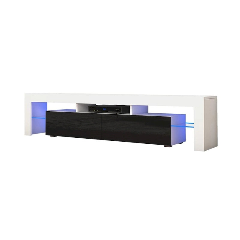 Multi-Color 79" Modern TV Stand with LED Lights – Single