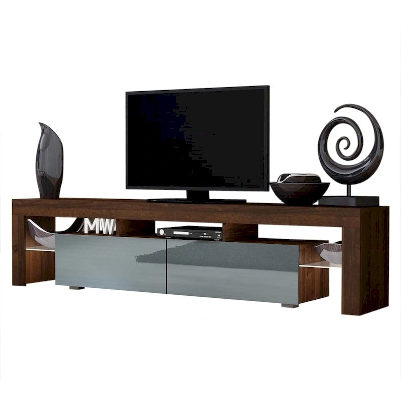 Multi-Color 79" Modern TV Stand with LED Lights – Single