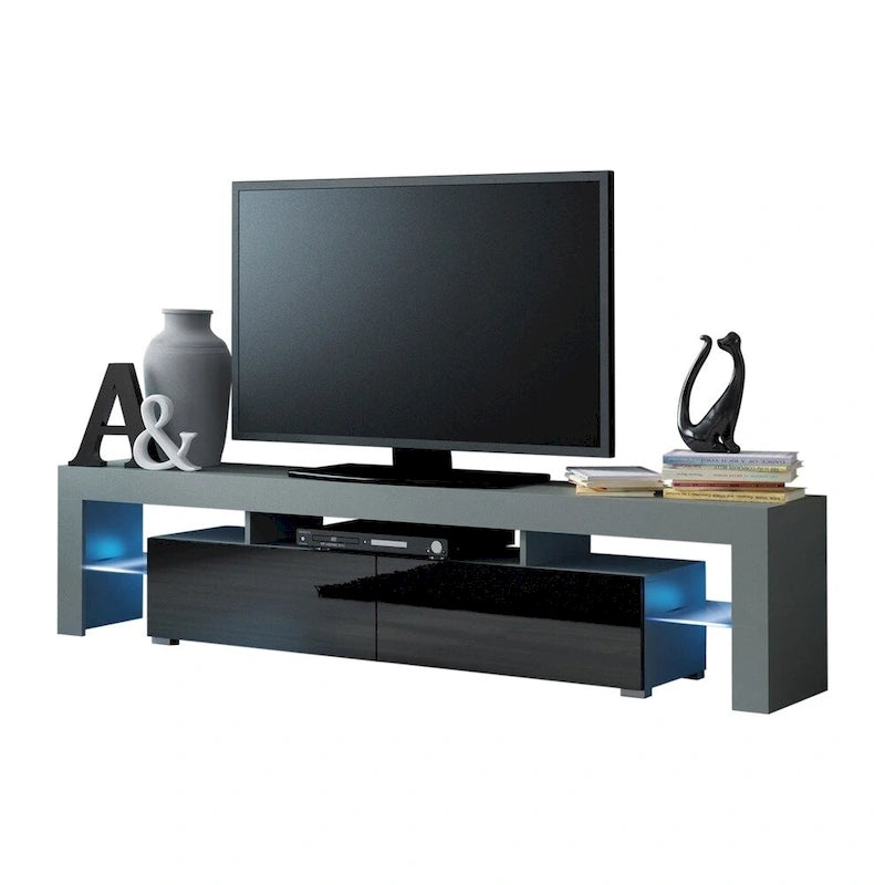 Multi-Color 79" Modern TV Stand with LED Lights – Single