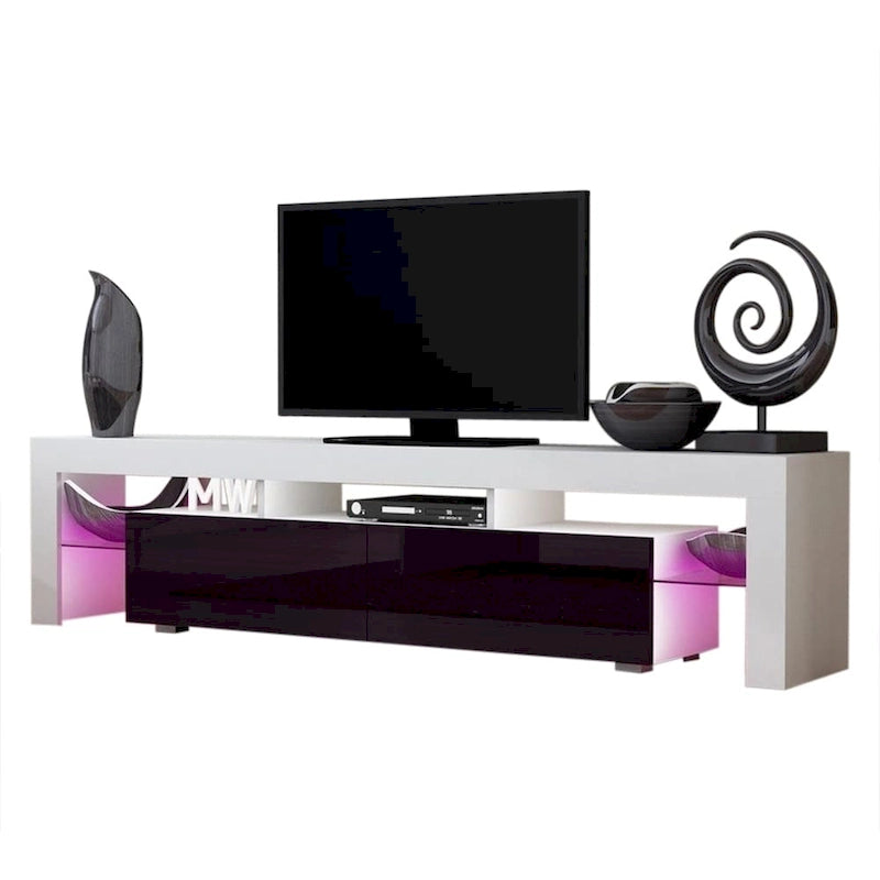 Multi-Color 79" Modern TV Stand with LED Lights – Single
