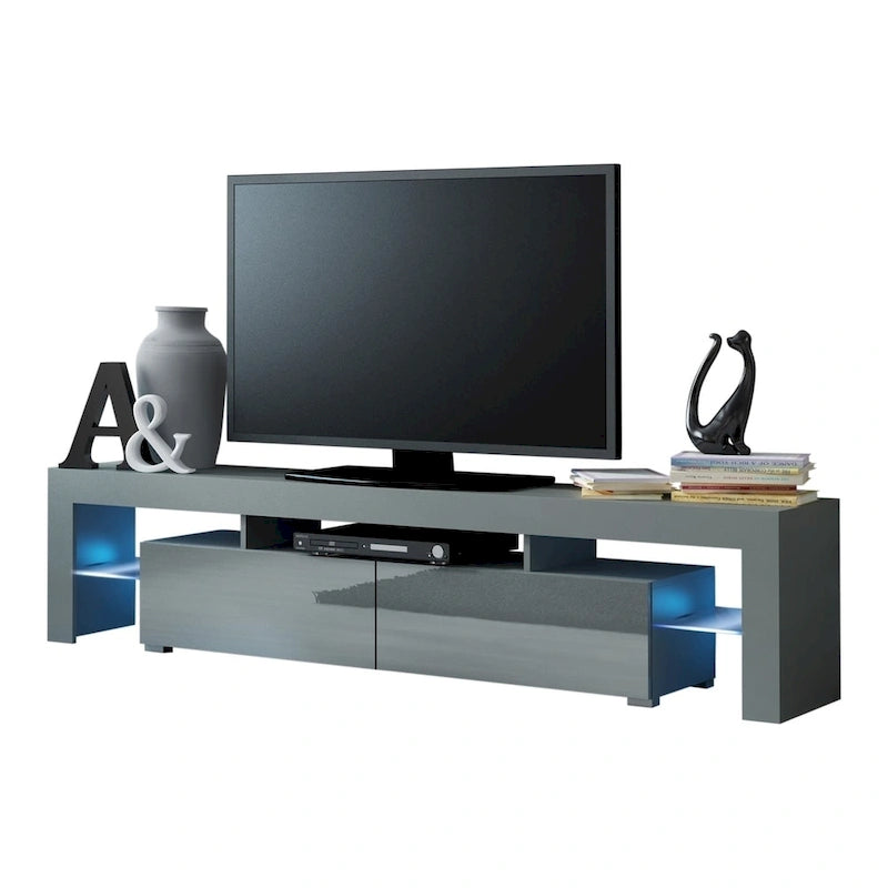 Multi-Color 79" Modern TV Stand with LED Lights – Single