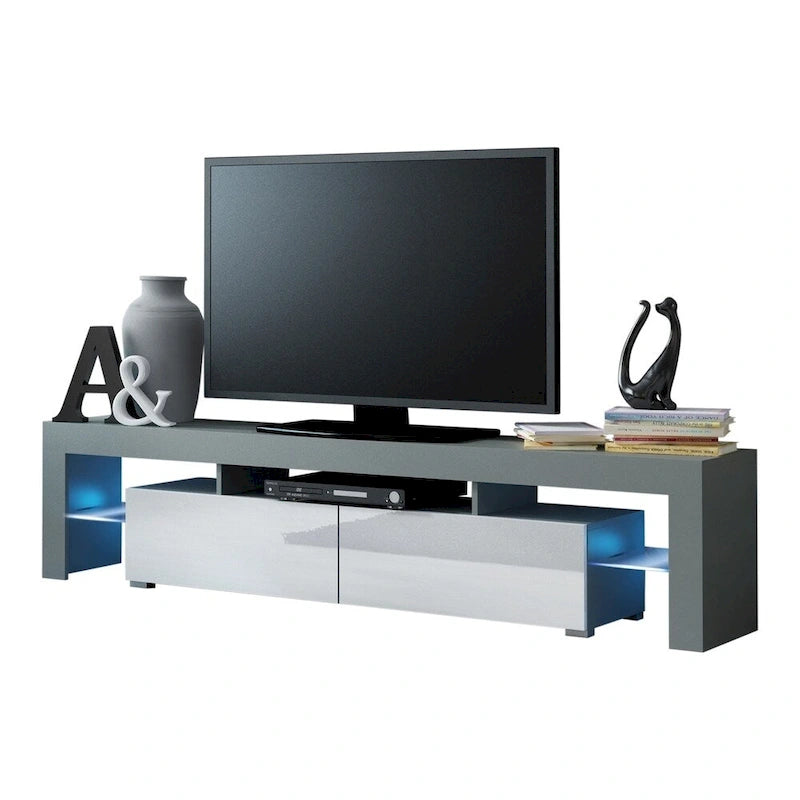 Multi-Color 79" Modern TV Stand with LED Lights – Single