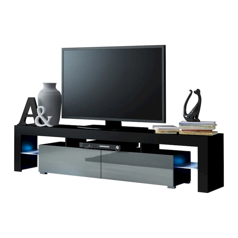 Multi-Color 79" Modern TV Stand with LED Lights – Single