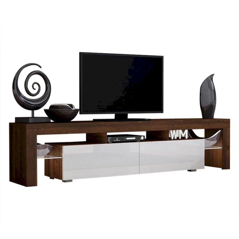 Multi-Color 79" Modern TV Stand with LED Lights – Single
