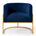 Navy / Black / Cream / Emerald Velvet Accent Chair, Gold Frame, Single